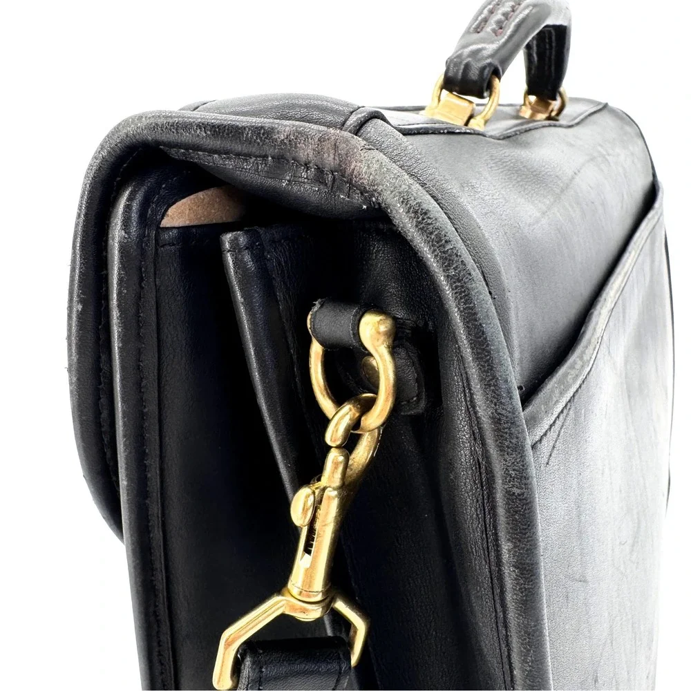 Coach Diplomat Briefcase No. 5353 Black Glove Leather Combination Lock 1998